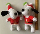 2 Peanuts Holiday Snoopy Santa 8” Plush Dog Toy with Squeaker & Crackles. Sm Dog