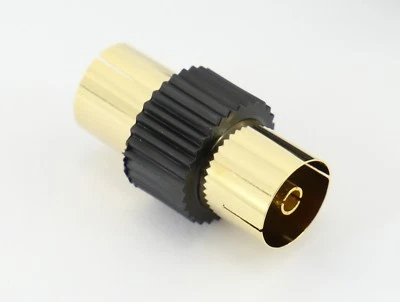 Coaxial Coax TV Tele  Aerial Female COUPLER Joiner Connect Cables Black - Image 1 of 4