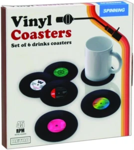 Retro Vinyl Coasters, Cool Drinks Coasters, Great Housewarming Gift, Music Lover - Picture 1 of 12