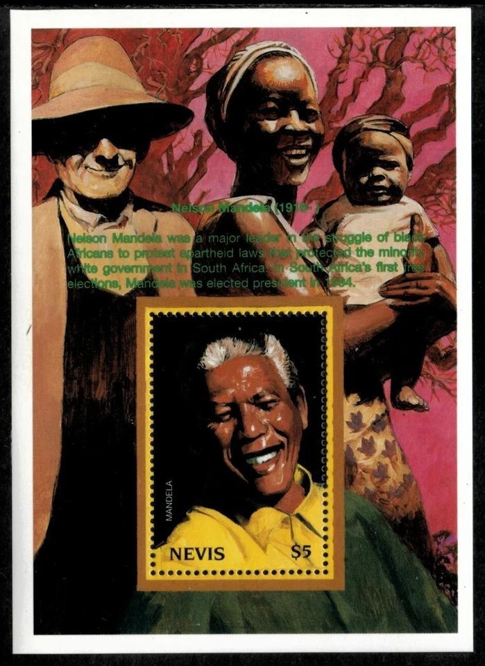 Nevis 1999 - Nelson Mandela - Souvenir Stamp Sheet - Scott #1138 - MNH - Image 1 of 1