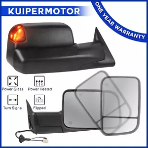 Espejos retrovisores eléctricos térmicos para remolque 98-02 Dodge Ram 1500/2500/3500 con intermitente LED - Imagen 1 de 12