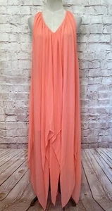 MICHAEL Michael Kors Womens Sleeveless Maxi Dress Handkerchief Hem Coral Size S - Picture 1 of 5