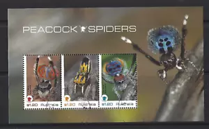 AUSTRALIA 2023 PEACOCK SPIDERS MINIATURE SHEET FINE USED - Picture 1 of 1