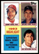 1984 Topps #6 Johnny Bench/Gaylord Perry/Carl Yastrzemski RTG77v