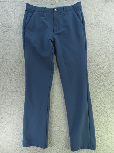Pantalone Adidas Uomo 32x33 Blu Foderato Elasticizzato Flat Front Performance Golf