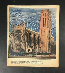VTG May 25, 1957 Chicago Roto Magazine University of Chicago Rockefeller Chapel - Picture 1 of 5