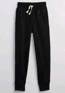 Gap Kids Xl Sweatpants Joggers Black Logo Elastic Waist Draw String Pockets Nwt - Picture 1 of 3