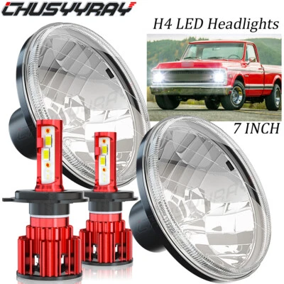 Faro LED redondo haz alto-bajo para camioneta Dodge W100 W200 W300 2X 7 pulgadas Foto 1 de 4