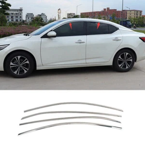 Marco de ventana plateado para Nissan Sentra 2020-2023 tiras superiores moldura cubierta moldura - Imagen 1 de 7