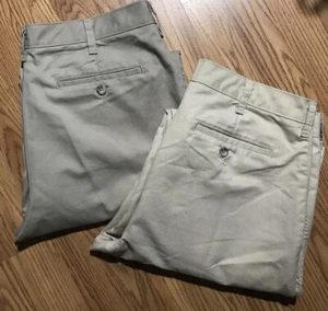 2 Pair LEE Jeans Total Freedom Khaki Pants Mens Sz 34x34 Casual Chino Slacks Two - Picture 1 of 16