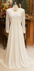 GLAMOROUS VINTAGE 1970s JULIE MILLER SPARKLING SEQUINS EVENING GOWN  LARGER SIZE - Picture 1 of 9