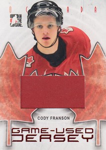 2007-08 ITG O Canada Jerseys #GUJ49 Cody Franson Jersey - NM-MT