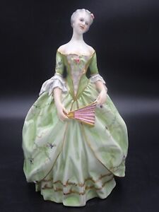VINTAGE CAPODIMONTE OLD BLUE MARK "LADY WITH FAN" 10"