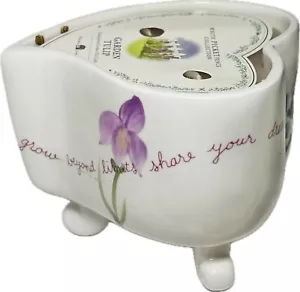 Candela a forma di cuore vintage White Barn Co picchetto bianco recinzione collezione giardino tulipano - Foto 1 di 6