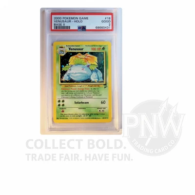 2000 Pokemon Venusaur Holo Rare Base Set 2 18/130 PSA 2 WOTC Vintage - Image 1 of 2