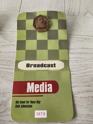 2001 Indy 500 Bronze Pit Badge with back up Media card - Image 1 of 3