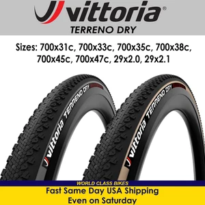 Vittoria Terreno Dry 700x31 33 35 38 45 47 50c Grey/Tan Tubeless Ready Bike Tire - Picture 1 of 4