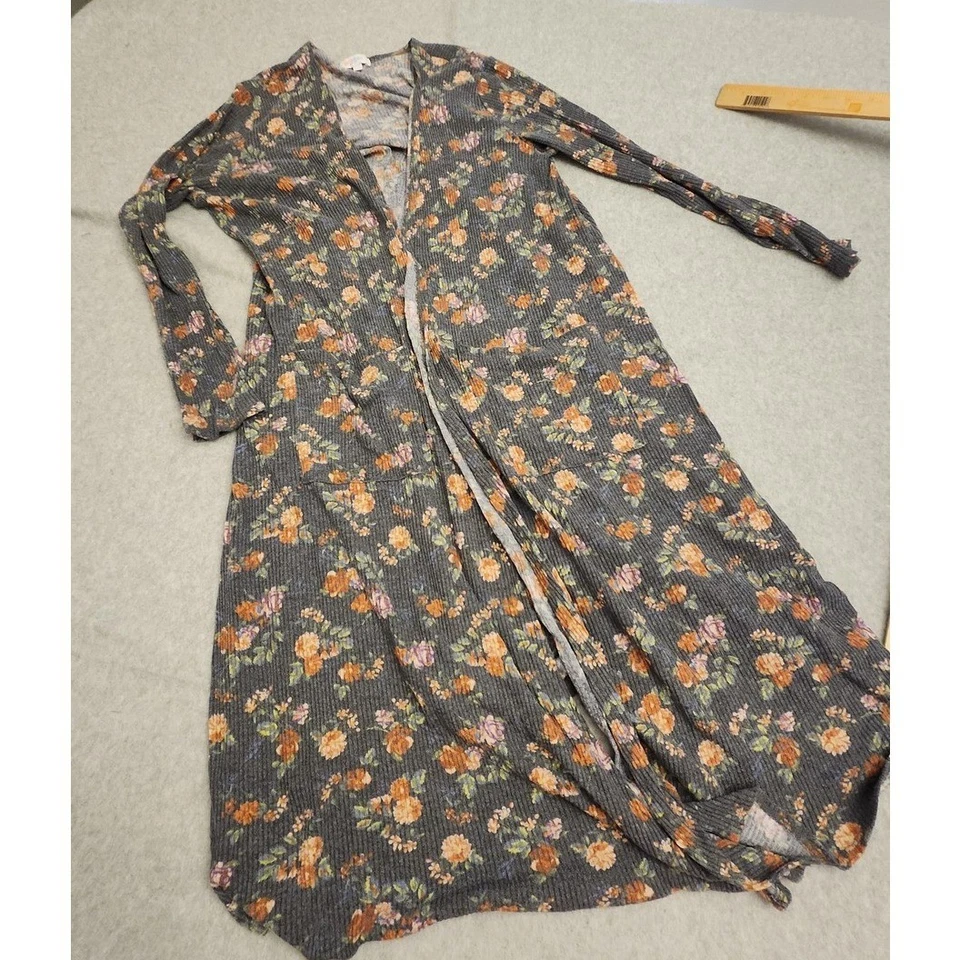 Cárdigan Suéter LuLaRoe Para Mujer Mediano Floral Manga Larga Plumero Bolsillos Acogedor Foto 1 de 4