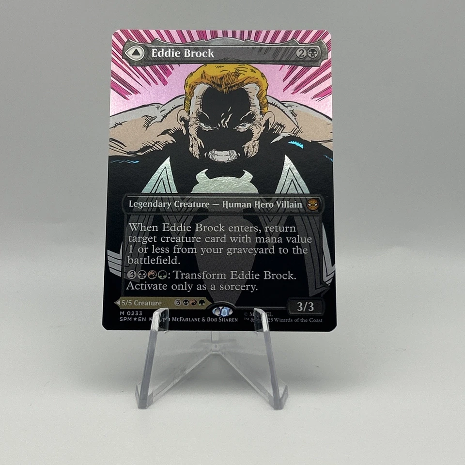 Magic MTG Venom Eddie Brock Borderless Foil 0233 Marvel Spider-Man - Image 1 of 2