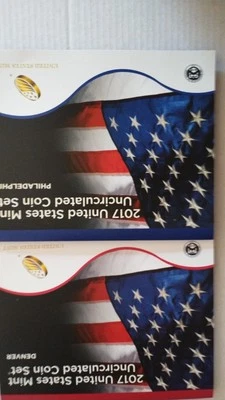 U.S. Mint 2017-P 2017-D Uncirculated 20 Clad Coin Mint Set with COA Holders - Image 1 of 2