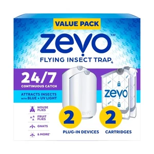 Zevo 2 Fliegende Insektenfallen & 2 Nachfüllpatronen - Plug in Fliegenfalle & Indoor... - Bild 1 von 8