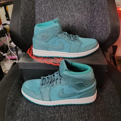 New Mens 10 Air Jordan 1 Mid Nouveau Nightshade TI White 629151 306 - Image 1 of 4