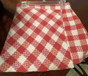 ZARA Faux Wrap Checkered Skort Big Kids Size 13/14 Pink White Preppy Academia - Picture 1 of 9