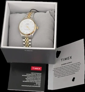 $299-Timex Waterbury TW2U53600VQ Automatic 35mm Two-Tone Bracelet Women's Watch - Picture 1 of 6