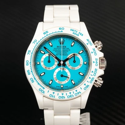 ROLEX Daytona Abu Dhabi White Ceramic Blue by AET Remould - Image 1 of 4