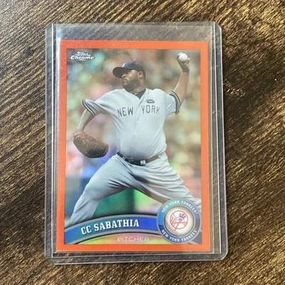 2011 Topps Chrome CC Sabathia оранжевая переливающаяся карточка No52 New York Yankees - Изображение 1 из 2