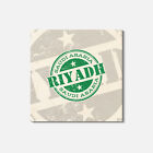 Riyadh Saudi Arabia Grunge Travel 4'' X 4'' Square Wooden Coaster