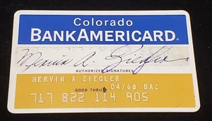 BankAmericard Colorado ~ Carte de crédit exp. 1968~ notre cb201 - Photo 1/4