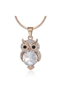 Gorgeous Petite Rose Gold Owl Pendant Necklace