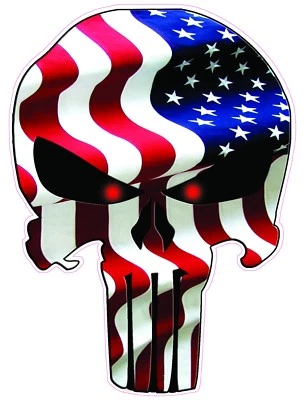 Skull American Flag Decal X Large 18" - Image 1 of 2