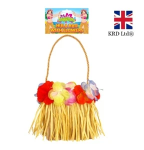 LEI HULA BAG Adult Hawaiian Fancy Dress Costume Beach Luau Hen Party Ladies UK - Picture 1 of 4