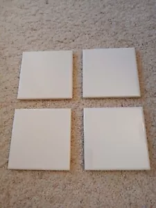 4 Vtg White Ceramic Tiles 4 3/8-inch Glossy Wall Tile by Florida Tile Co. New - Picture 1 of 4