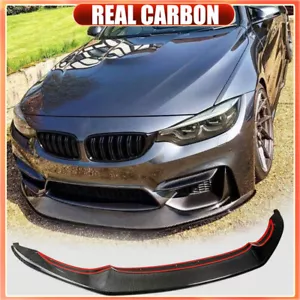 For BMW F80 M3 F82 F83 M4 2014-2019 REAL CARBON FIBER Front Bumper Lip Splitter - Bild 1 von 11