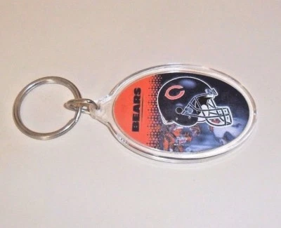 NFL CHICAGO BEARS ACRYLIC OVAL KEY CHAIN FREE SHIPPING GREAT GIFT - Image 1 of 2