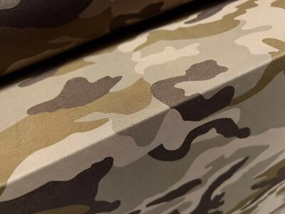 Rede de malha elétrica tecido de elastano elástico, por metro - estampa de camuflagem de pedra cáqui - Imagem 1 de 3