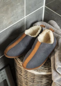 Herren Premium Luxus Merino Lammfell Slipper Stiefel Hausschuhe Hausschuhe Herren - Bild 1 von 9