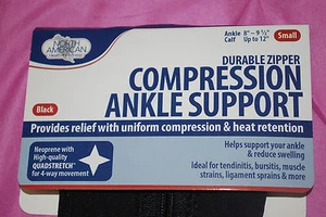 Soportes de Tobillo de Compresión Negro Cremallera Duradera 1 Par Nuevo S4484 - Imagen 1 de 35