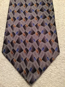MARTIN WONG MENS TIE GRAY BLACK AND BLUE WITH GOLD 4 X 59 NWOT - Picture 1 of 4