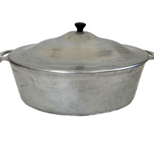 Vintage Merit Cast Aluminum Roaster Dutch Oven With Lid USA Made Farmhouse - Picture 1 of 10