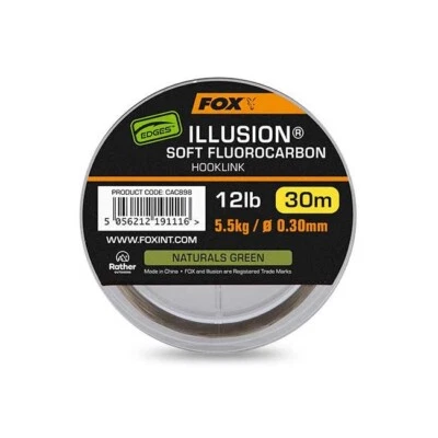 Fox Edges Illusion Soft Fluorocarbon Hooklink 30M Natural Green - All Types - Image 1 of 4