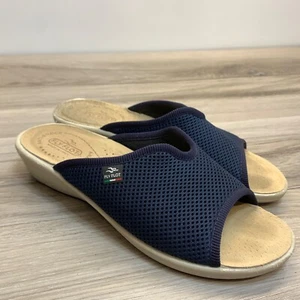 Sandali donna Fly Flot blu navy rete slide tg 40 sottopiede pelle Made in Italy - Foto 1 di 11