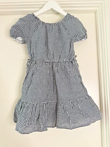 Girls 6 J Crew CREWCUTS Black White Gingham Linen Cotton Summer Fall Dress - Picture 1 of 7