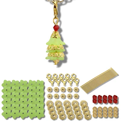 Bastelset 10x Tannenbaum Gold Weihnachtsbaum Charms Perlen Perlenengel Anhänger - Bild 1 von 3