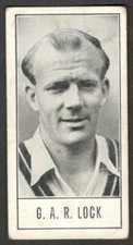 CRICKET TRADE CARD Barratt & Co 1956 Test Cricketeers Series A G A R LOCK