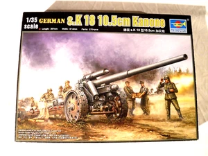 1:35 Trumpeter German WWII s.K 18 10.5cm Kanone w/ Metal Barrel # 02305 - Picture 1 of 4
