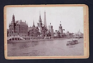 Foto de tarjeta de gabinete de exposición de París 1900, perspectiva de palacios extranjeros - Imagen 1 de 2